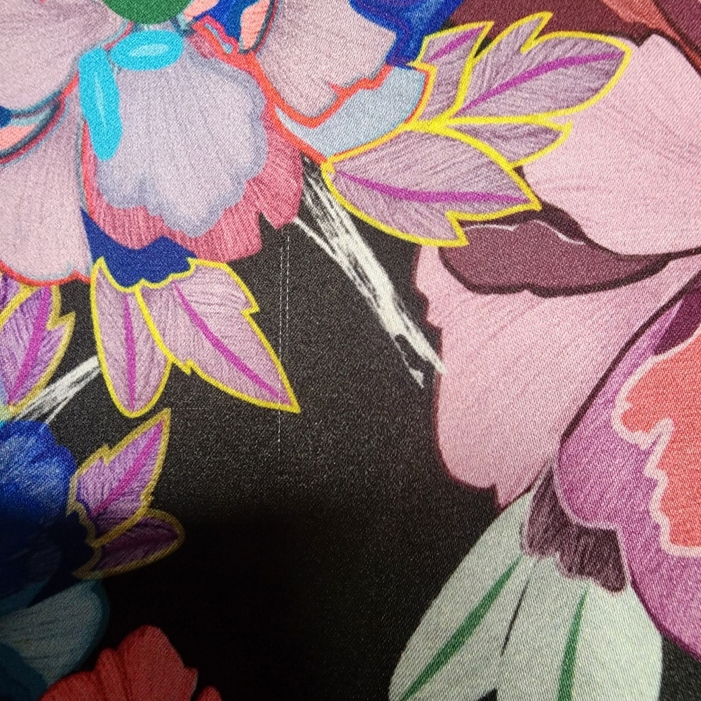 Lobo Rosa Multi-color Floral Balloon Puffy Sleeve Blouse Size XS - Picture 8 of 15